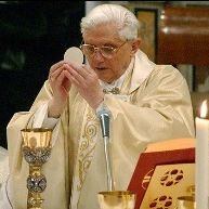 Pope Benedict XVI celebrating Mass